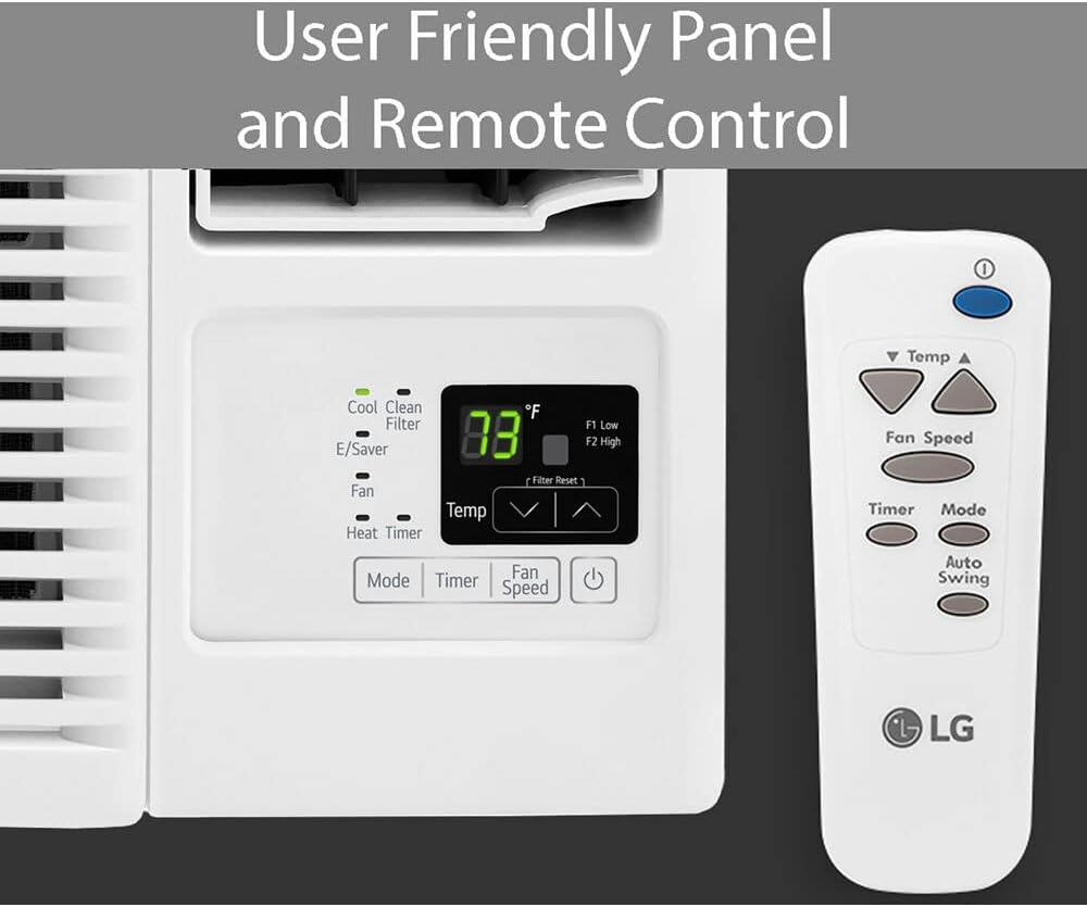 LG 18,000 BTU Heat and Cool Window Air Conditioner with WiFi Controls, Smart Temperature Control for Rooms up to 1,000 Sq. Ft., White