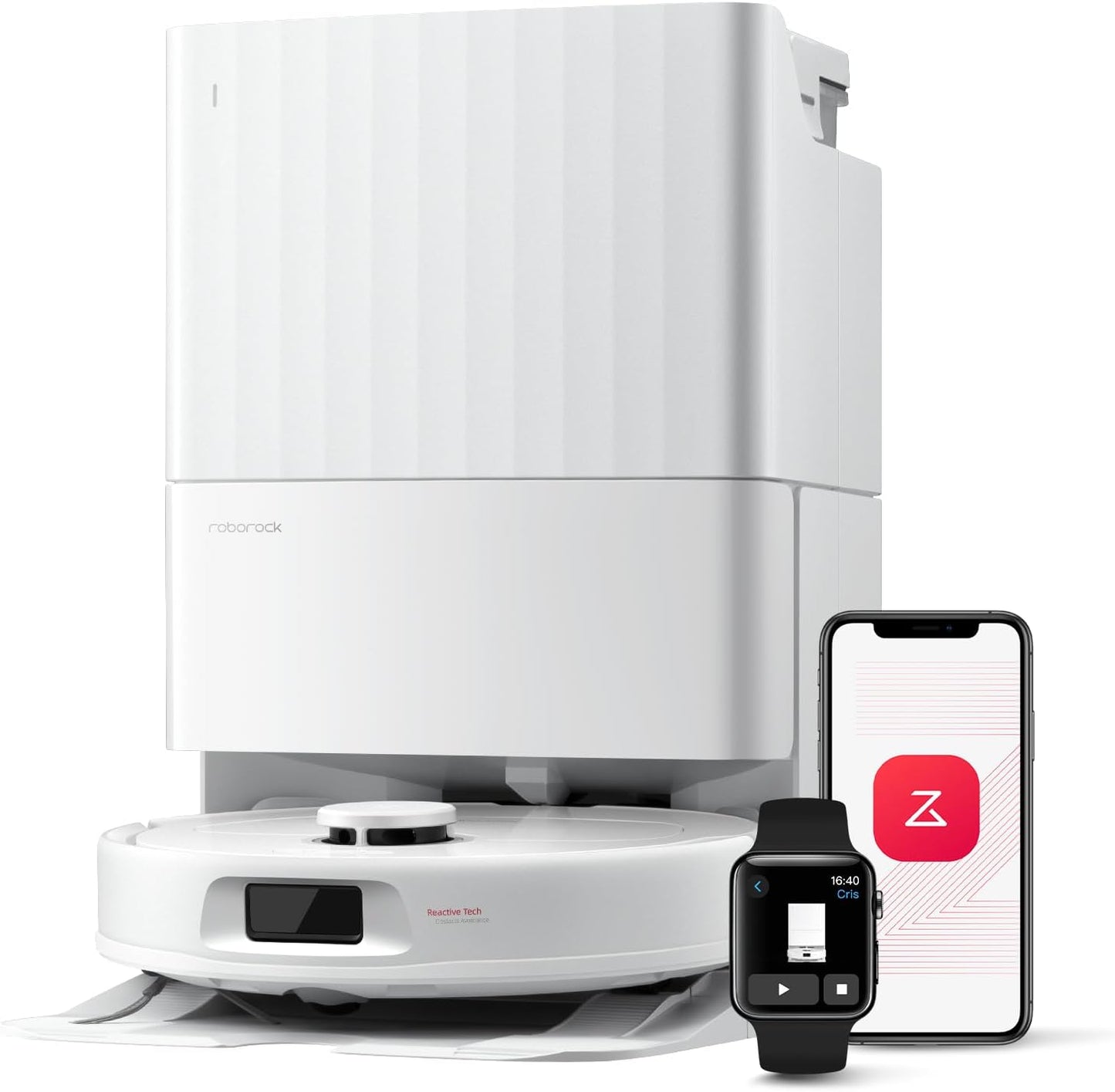 roborock Qrevo Series Robot Vacuum and Mop, 8000Pa Suction, Upgraded from Qrevo S, Anti-Tangle Brush, Smart Obstacle Avoidance, Auto Mop Washing, All-in-One Dock, 200RPM Spinning Mops, White(QV 35A)