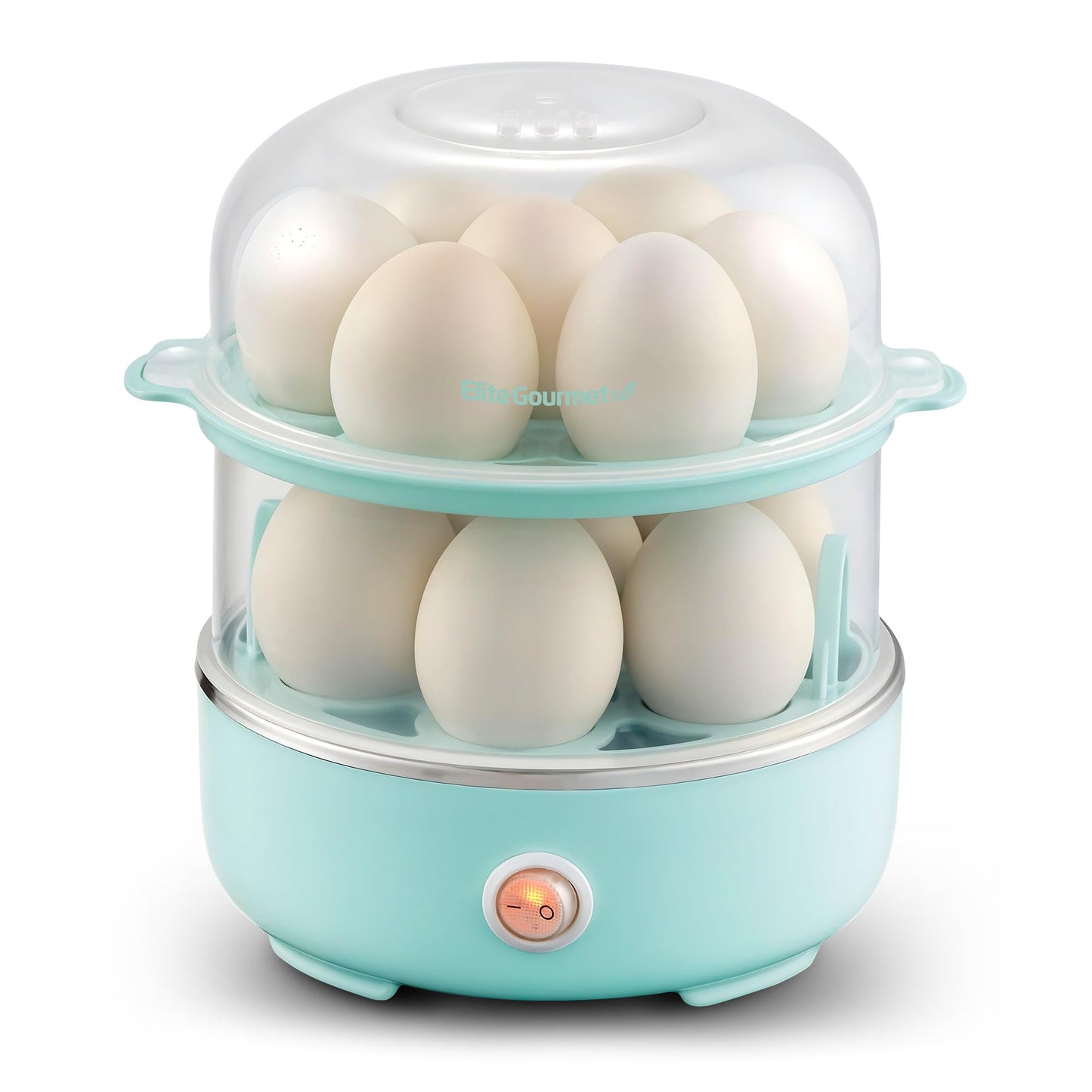 Elite Gourmet EGC115M Easy Egg Cooker Electric 7-Egg Capacity, Soft, Medium, Hard-Boiled Egg Cooker with Auto Shut-Off, Measuring Cup Included, BPA Free, Retro Mint