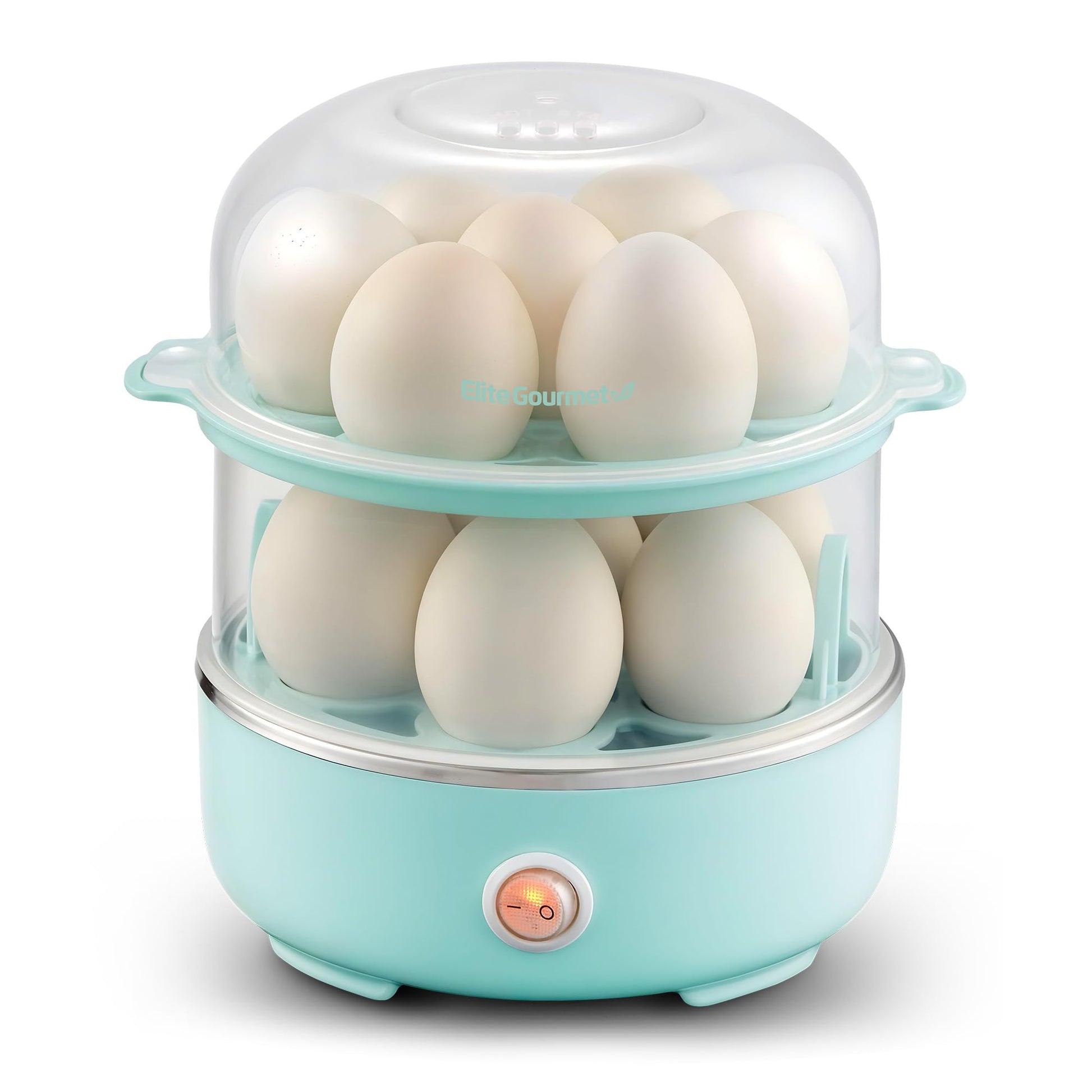 Elite Gourmet EGC115M Easy Egg Cooker Electric 7-Egg Capacity, Soft, Medium, Hard-Boiled Egg Cooker with Auto Shut-Off, Measuring Cup Included, BPA Free, Retro Mint