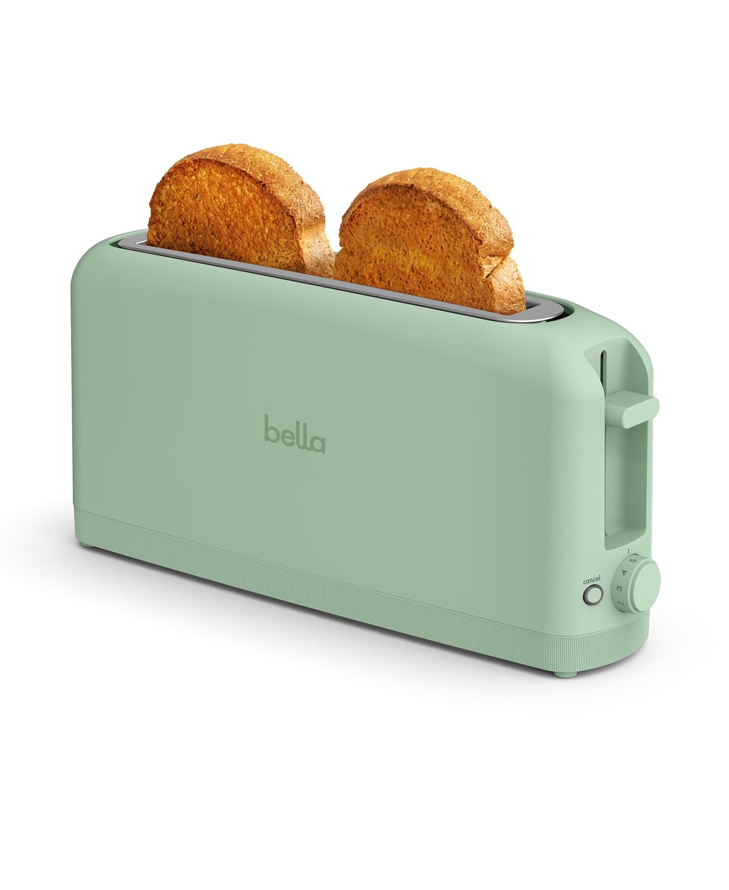 bella 2 Slice Slim Toaster, Fits-anywhere™ Kitchenware, 6 Setting Shade Control with Reheat & Cancel Buttons, Fits sourdough, 10” Long Slot, Anti Jam & Auto Shutoff, 900 Watt, Oatmilk