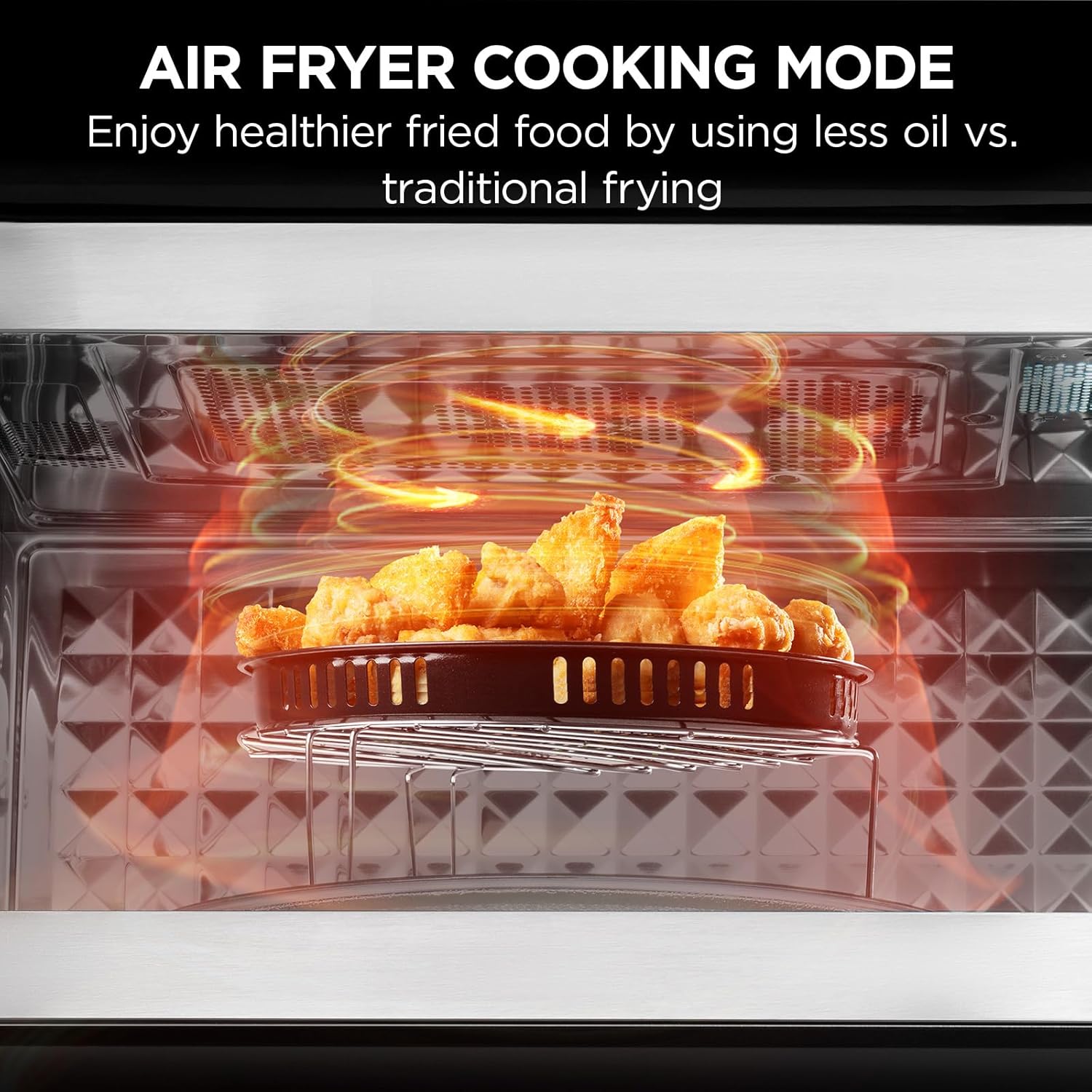 BLACK+DECKER Over the Range Microwave Oven with Air Fryer, Convection, and Bake Modes, 1.5 cu.ft., Stainless Steel, 900 Watts, EC942K6CE-SS