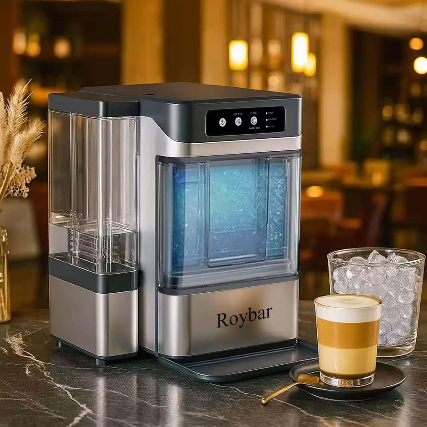 Large Capacity Ice Makers Countertop One-Click Operation Self-Cleaning Portable Ice Maker 41lbs/24H with There is A Detachable 3L Water Tank Ice Machine for Home,Bar,Office