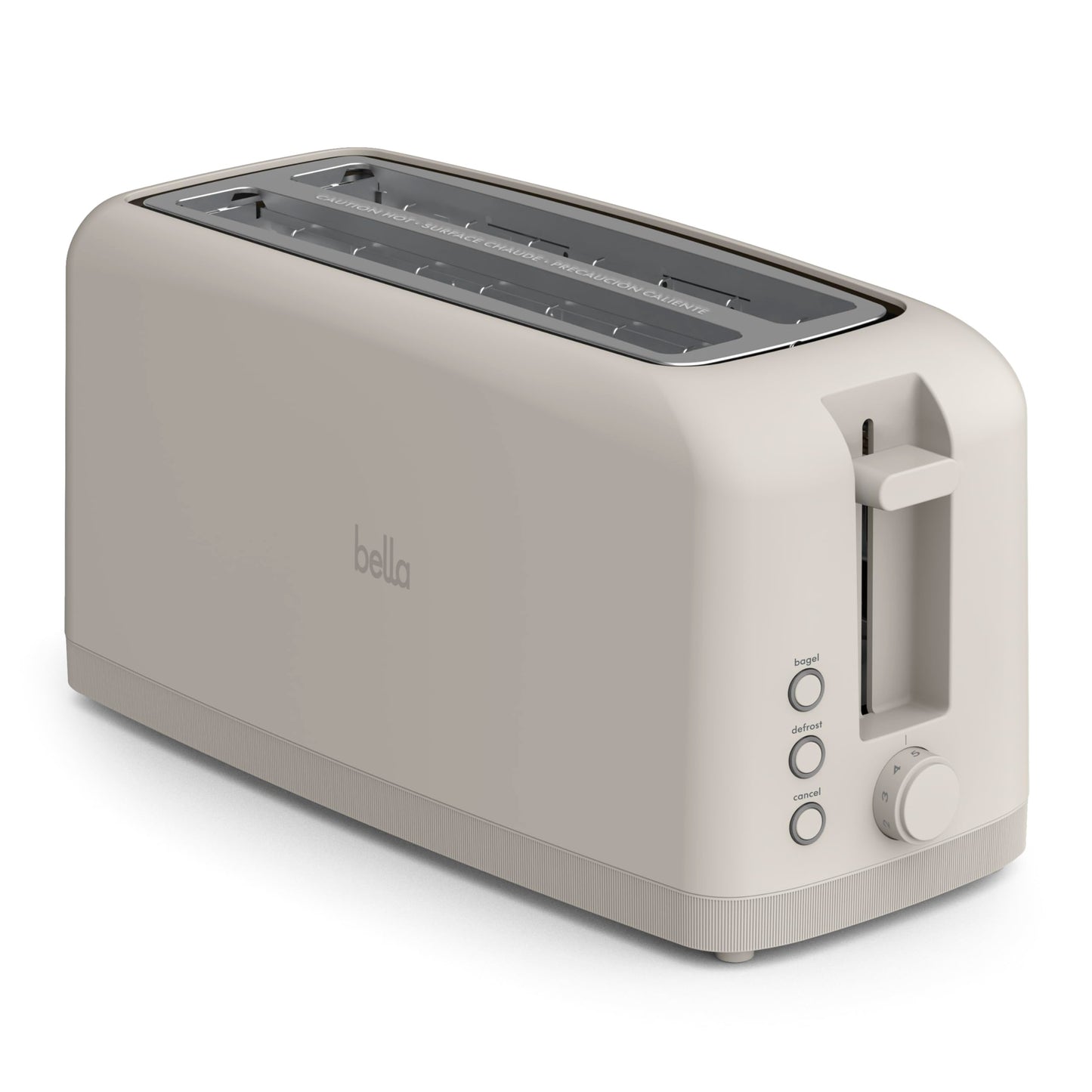 bella 2 Slice Slim Toaster, Fits-anywhere™ Kitchenware, 6 Setting Shade Control with Reheat & Cancel Buttons, Fits sourdough, 10” Long Slot, Anti Jam & Auto Shutoff, 900 Watt, Oatmilk