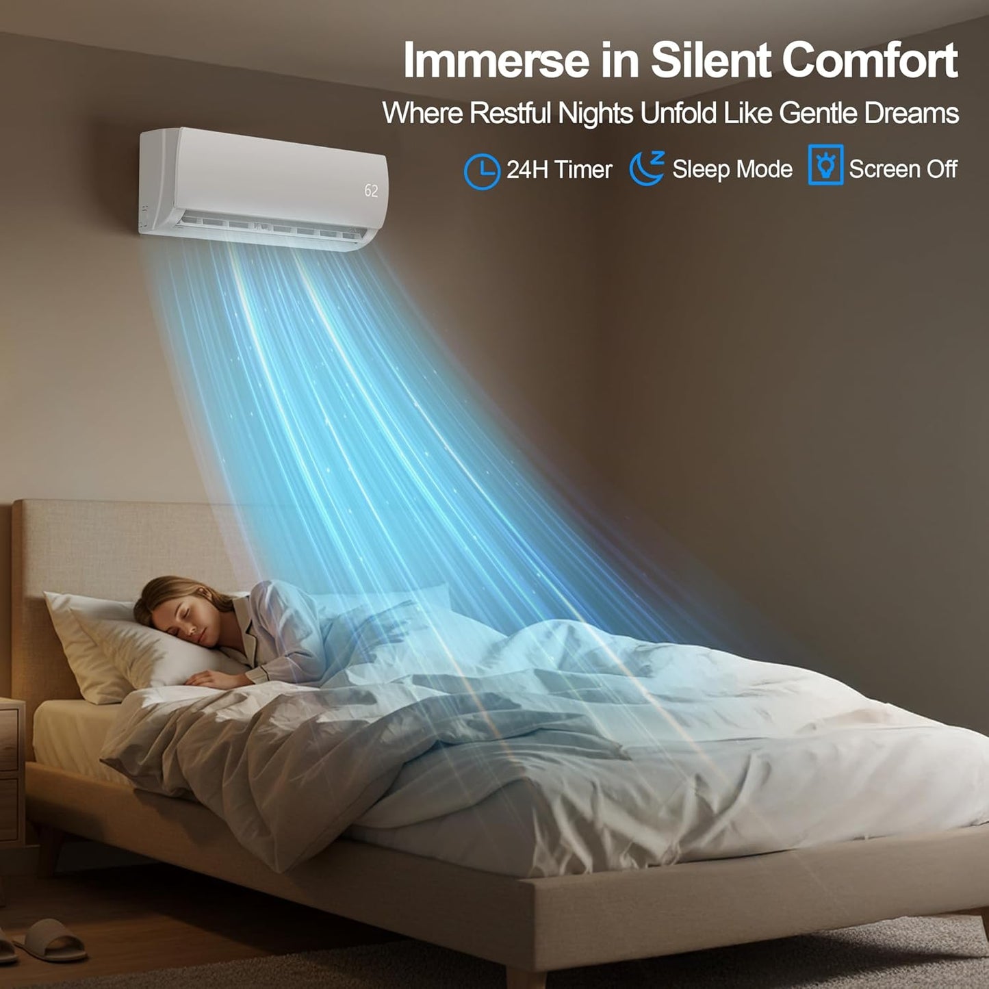 12000 BTU Mini Split AC/Heating System,19 SEER2 110/120V Energy Efficient Ductless Inverter System,Cools Up to 750 Sq.Ft with Pre-Charged Condenser,Heat Pump & Installation Kits