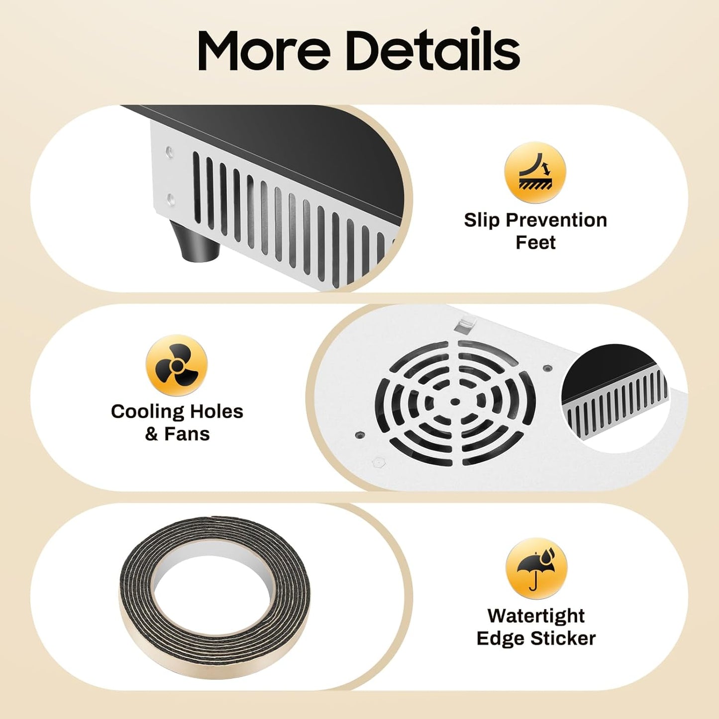 4 Burner Electric Cooktop 110V, 23 Inch Electric Stove Countertop & Built-in, 3000W Ceramic Stove Top with 9 Heating Level, Child Lock, Timer, Hard Wire, No Plug