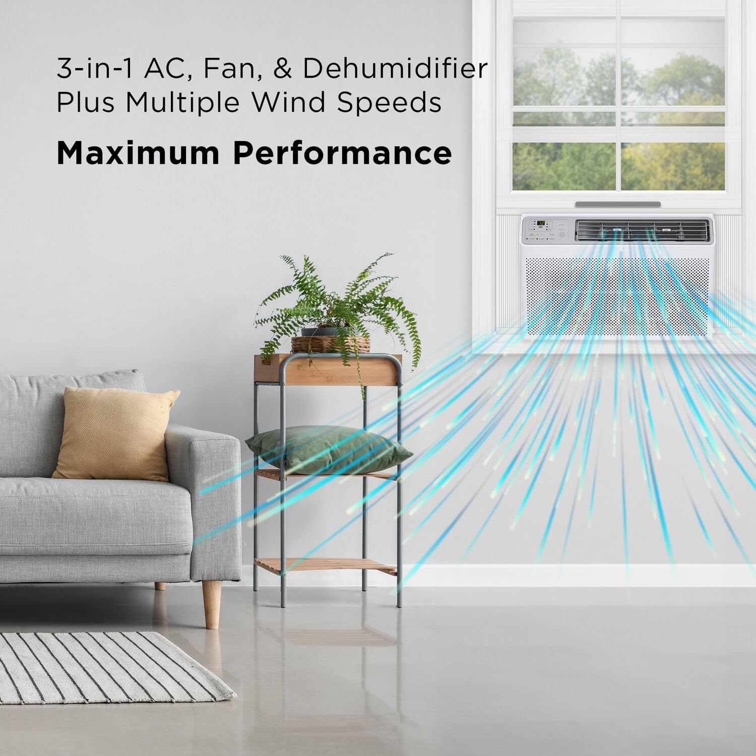 TCL H14W35W 14,000 BTU Smart Window Air Conditioner, AC Unit, Fan & Dehumidifier, 700 Sq. Ft, Remote Control, Compatible with Alexa/Google Assistant, White