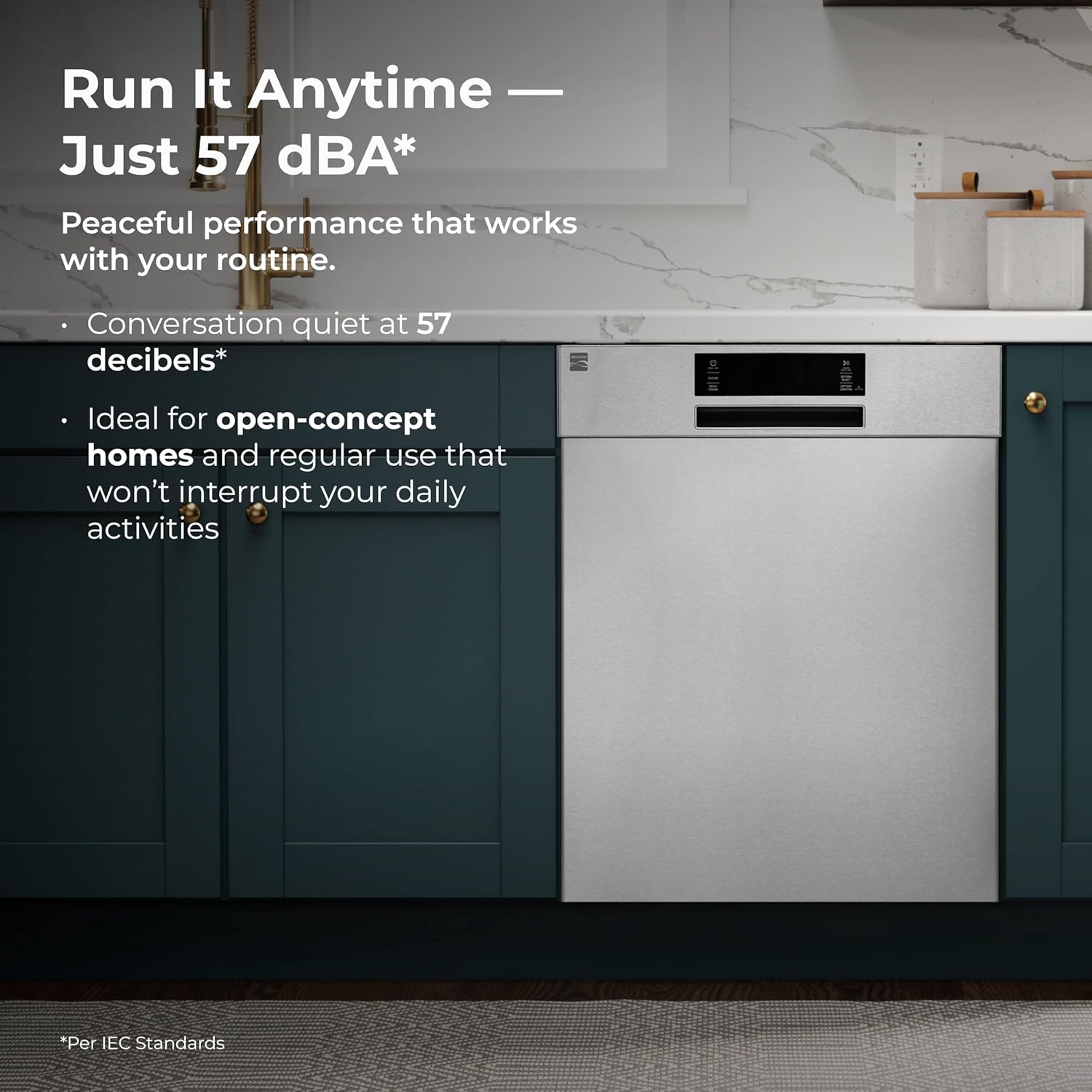 Kenmore 22-14585 24" Built-In Dishwasher - UltraWash, SmartWash, Sanitize Rinse, SmartDry, and Leak Detection - 14 Place Settings - 57 DBA - ENERGY STAR Certified - 24" - Stainless Steel