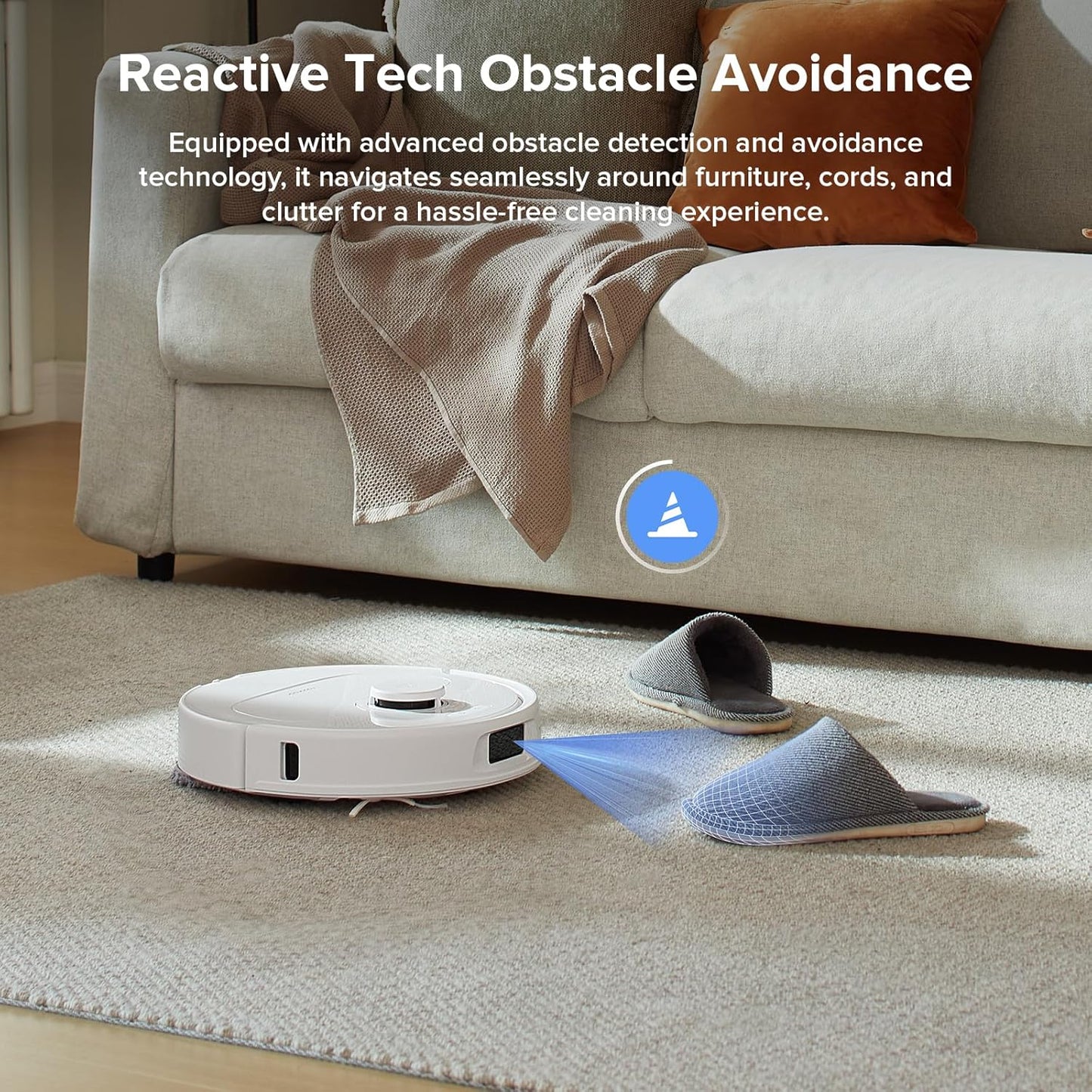 roborock Qrevo Series Robot Vacuum and Mop, 8000Pa Suction, Upgraded from Qrevo S, Anti-Tangle Brush, Smart Obstacle Avoidance, Auto Mop Washing, All-in-One Dock, 200RPM Spinning Mops, White(QV 35A)