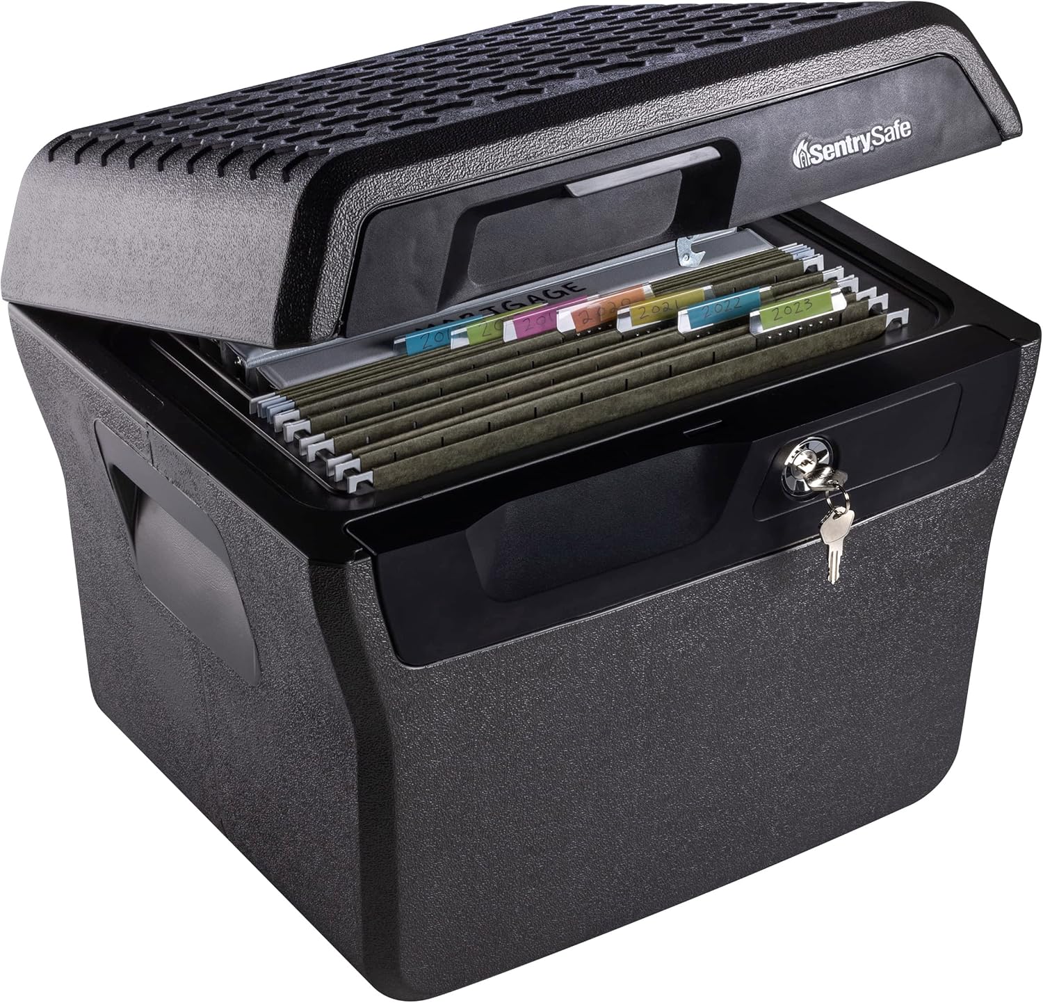 SentrySafe Fireproof and Waterproof Lock Box with Key Lock, File Safe with Carrying Handles for Documents, 0.66 Cubic Feet, 14.1 x 16.6 x 13.8 Inches, FHW40100