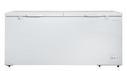 14 cu ft Chest Freezer - White, Large Storage for Families, Space-Saving Flat Back, Front Drain, Garage Ready - By Hamilton Beach