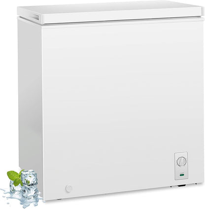 Antarctic Star 7.0 Cu. ft Chest Freezer 6.8℉to -4℉ Free Standing Top open Door Compact Freezer with Adjustable Temperature Defrost Water Drain/Power Saving White