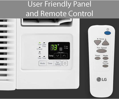 LG 18,000 BTU Heat and Cool Window Air Conditioner with WiFi Controls, Smart Temperature Control for Rooms up to 1,000 Sq. Ft., White