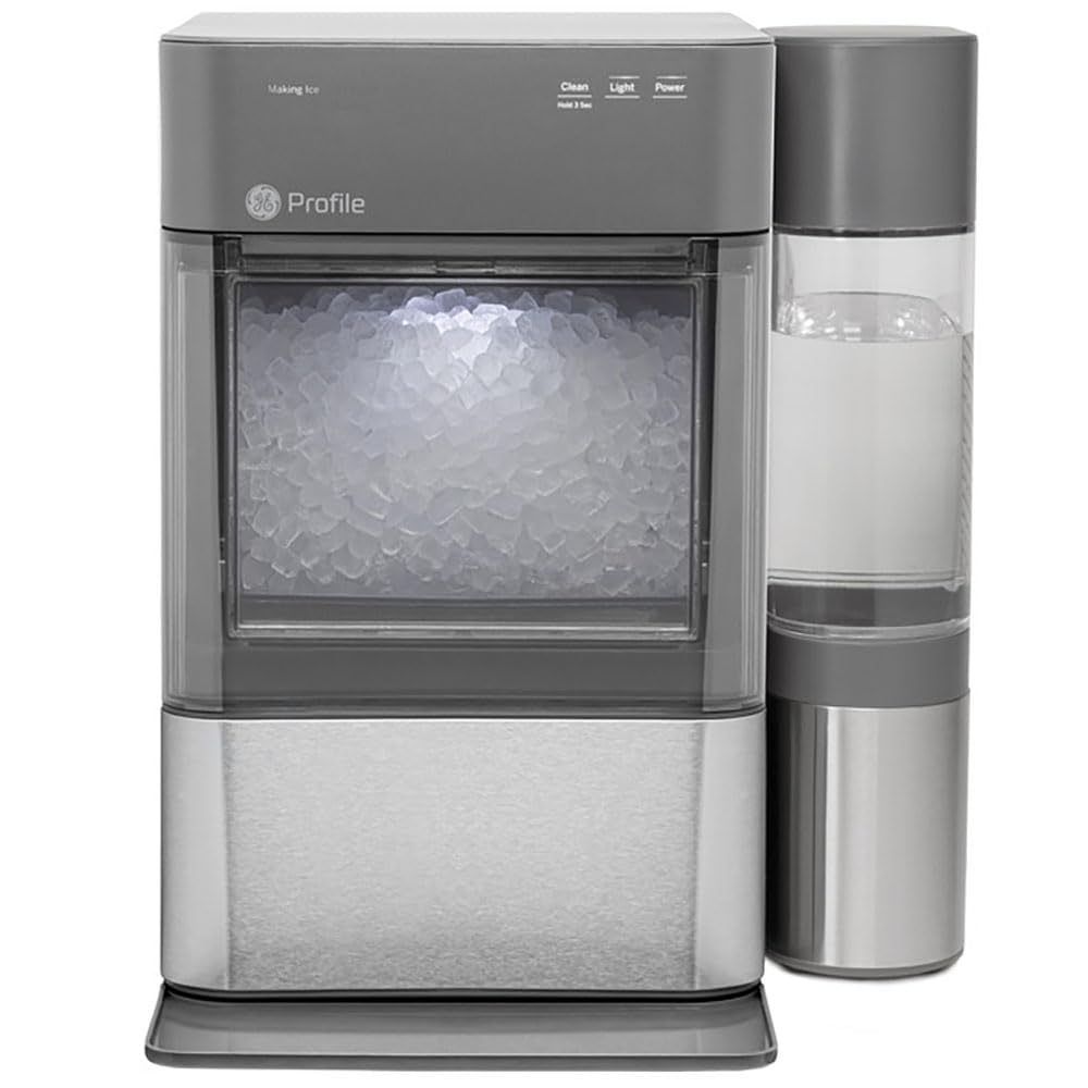 GE Profile Opal 2.0 XL with 1 Gallon Tank, Chewable Crunchable Countertop Nugget Ice Maker, Scoop Included, 38 lbs in 24 Hours, Pellet Ice Machine with WiFi & Smart Connected, Black Stainless