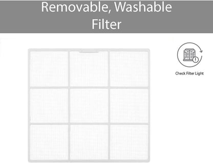 LG 18,000 BTU Heat and Cool Window Air Conditioner with WiFi Controls, Smart Temperature Control for Rooms up to 1,000 Sq. Ft., White