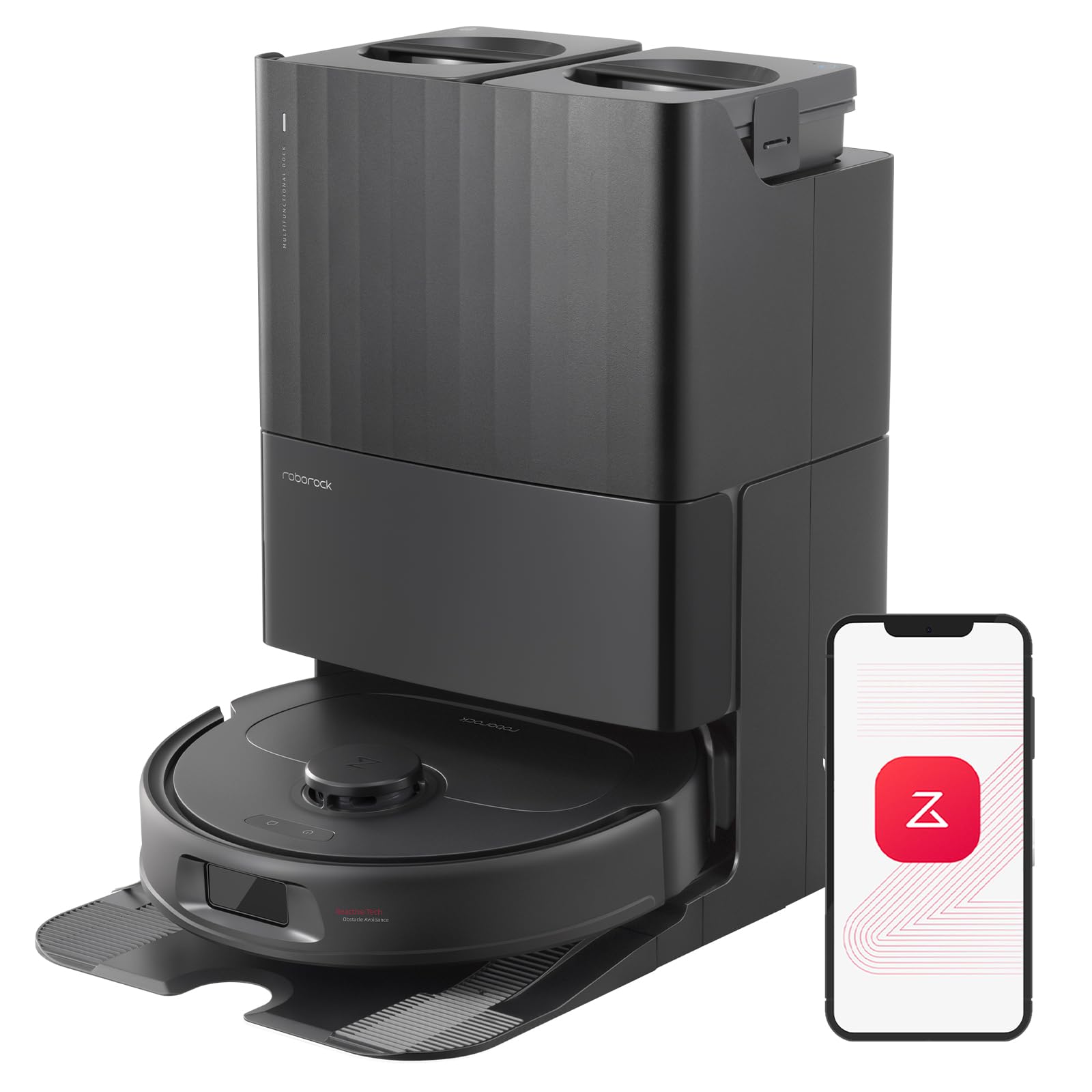 roborock Qrevo Series Robot Vacuum and Mop, 8000Pa Suction, Upgraded from Qrevo S, Anti-Tangle Brush, Smart Obstacle Avoidance, Auto Mop Washing, All-in-One Dock, 200RPM Spinning Mops, White(QV 35A)