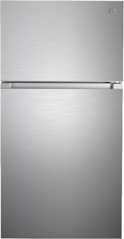 Kenmore 33 in. 20.5 cu. ft. Capacity Refrigerator/Freezer with Full-Width Adjustable Glass Shelving, Humidity Control Crispers, ENERGY STAR Certified, Fingerprint Resistant Stainless Steel
