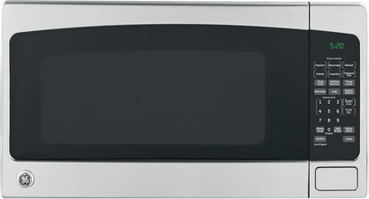 GE Countertop Microwave Oven,1, 200-watt Capacity, 2.0 Cubic Ft., 8 Auto Setting Cooking Settings, Child-Lock Technology, Kitchen Essentials for the Countertop, Dorm Room or Apartment, Stainless Steel