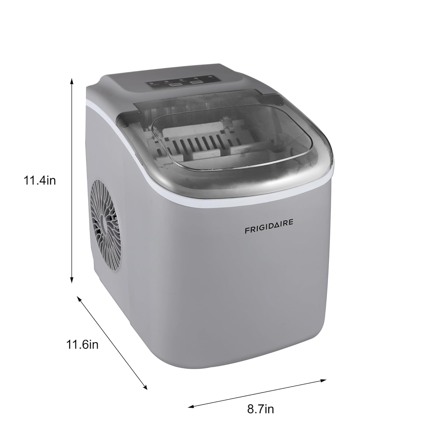 FRIGIDAIRE EFIC189-Silver Compact Ice Maker, 26 lb per Day, Silver