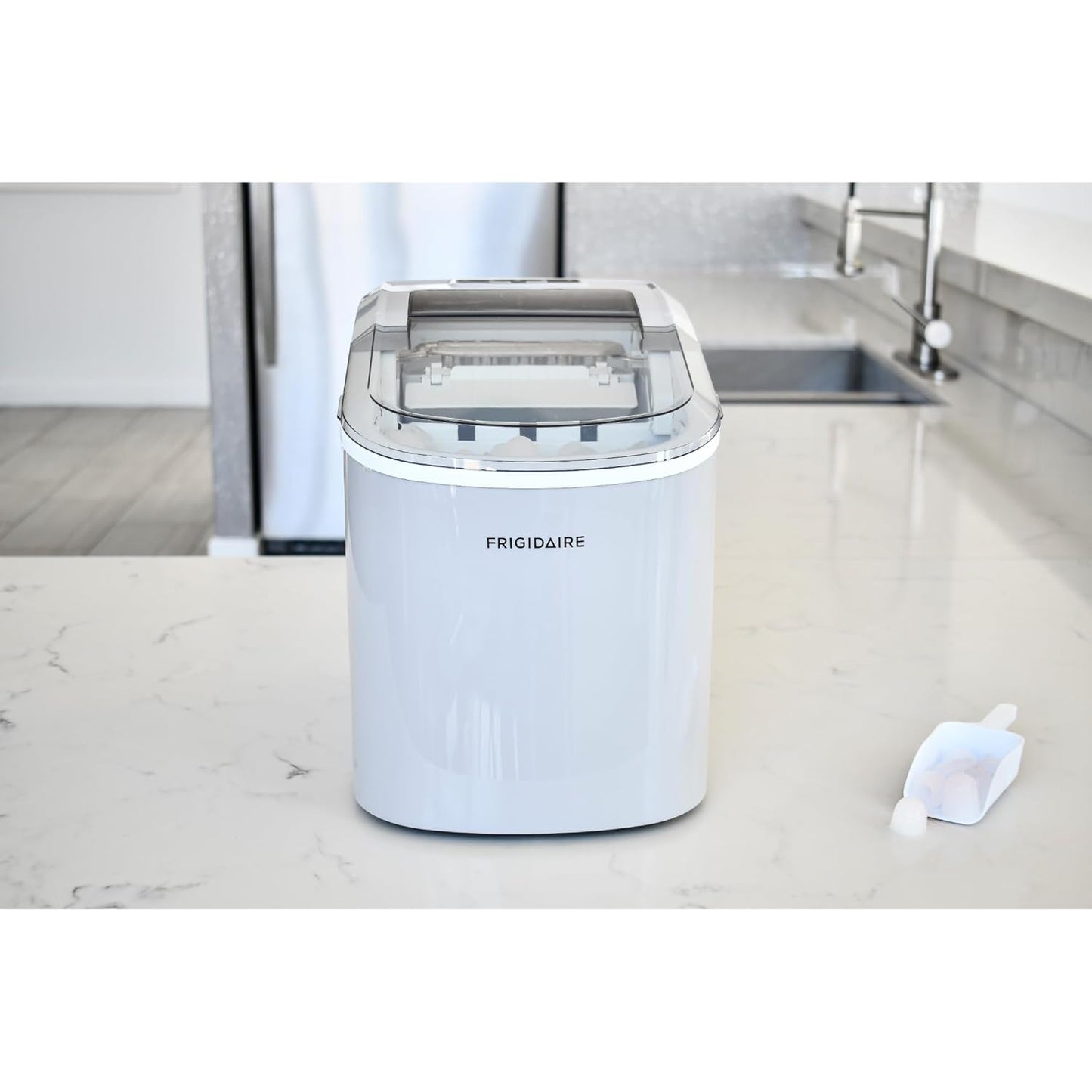 FRIGIDAIRE EFIC189-Silver Compact Ice Maker, 26 lb per Day, Silver