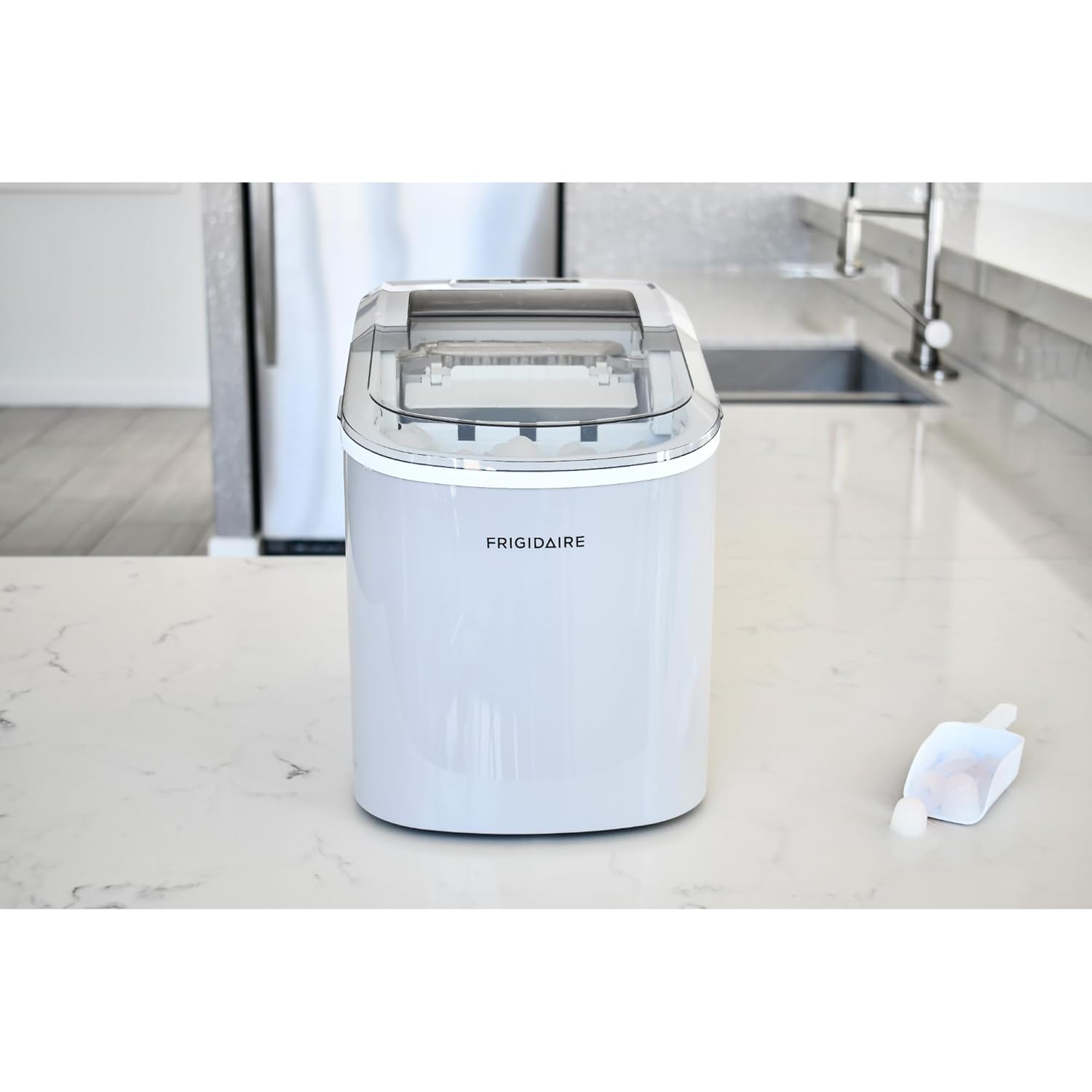 FRIGIDAIRE EFIC189-Silver Compact Ice Maker, 26 lb per Day, Silver