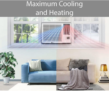 LG 18,000 BTU Heat and Cool Window Air Conditioner with WiFi Controls, Smart Temperature Control for Rooms up to 1,000 Sq. Ft., White