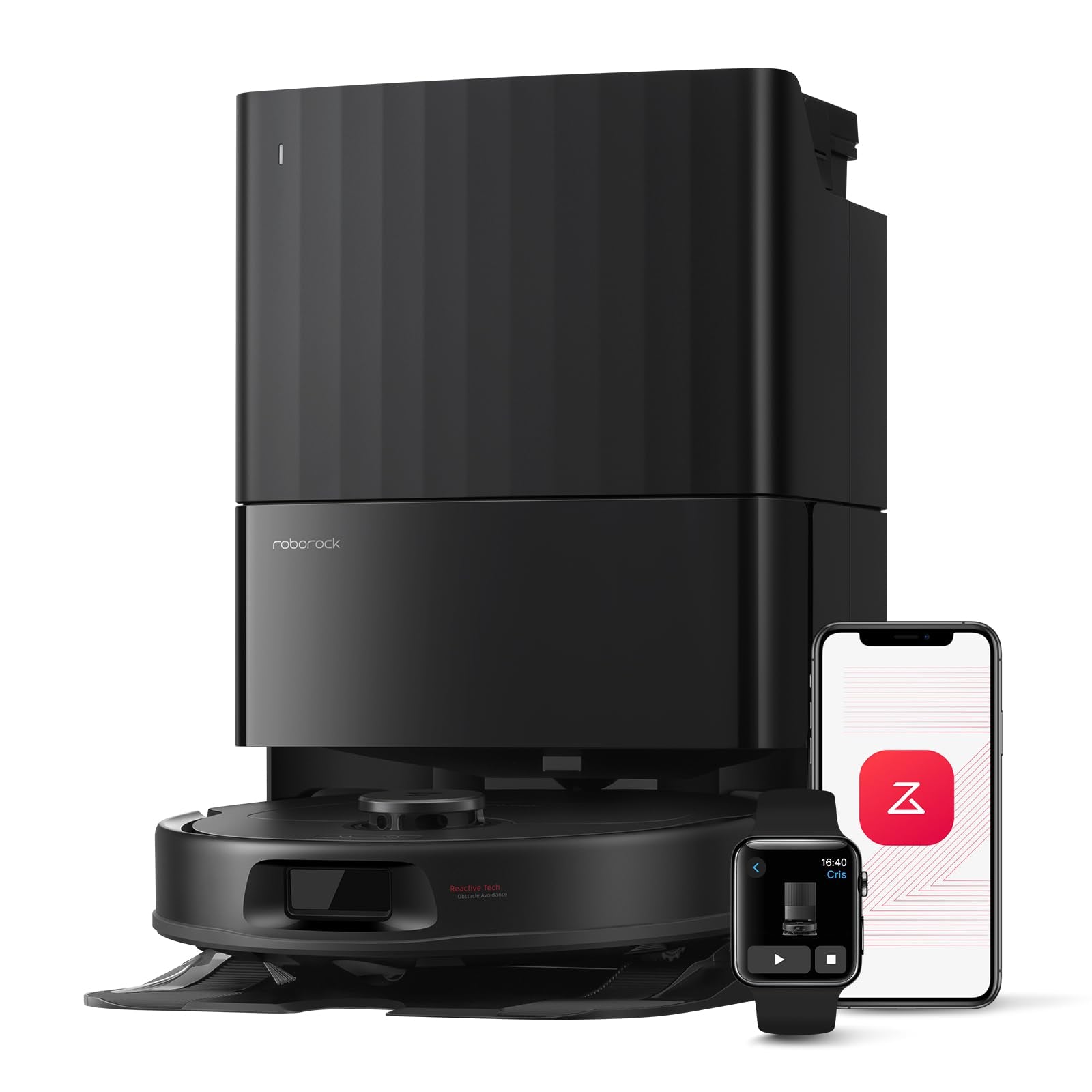 roborock Qrevo Series Robot Vacuum and Mop, 8000Pa Suction, Upgraded from Qrevo S, Anti-Tangle Brush, Smart Obstacle Avoidance, Auto Mop Washing, All-in-One Dock, 200RPM Spinning Mops, White(QV 35A)