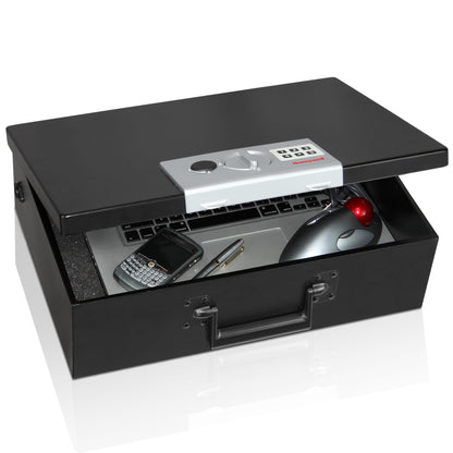 Honeywell Safes & Door Locks - Hideable Small Safe Box - Fire Resistant Document Safety Box for Home - Steel Security Digital Code Lock for Personal Items, Jewelry, Money Safe - 0.26-CU - Black - 6108