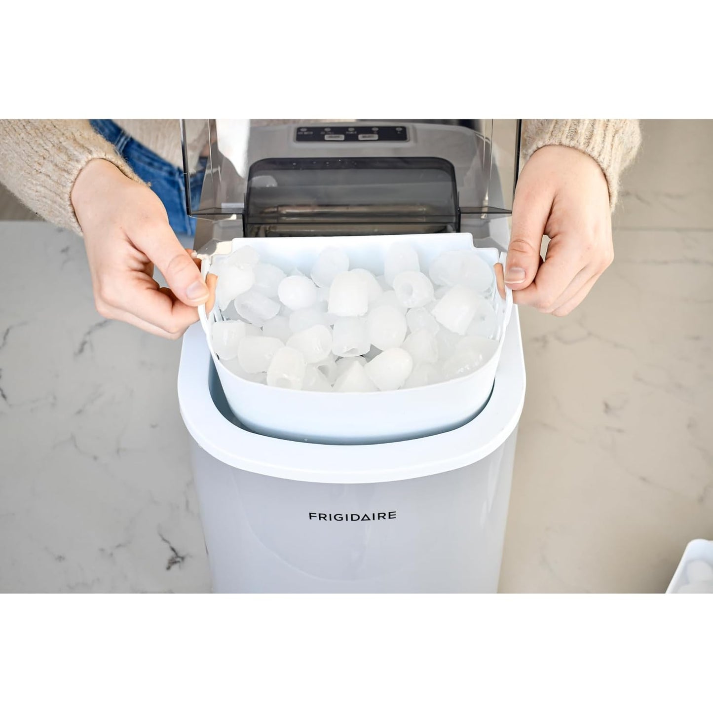 FRIGIDAIRE EFIC189-Silver Compact Ice Maker, 26 lb per Day, Silver
