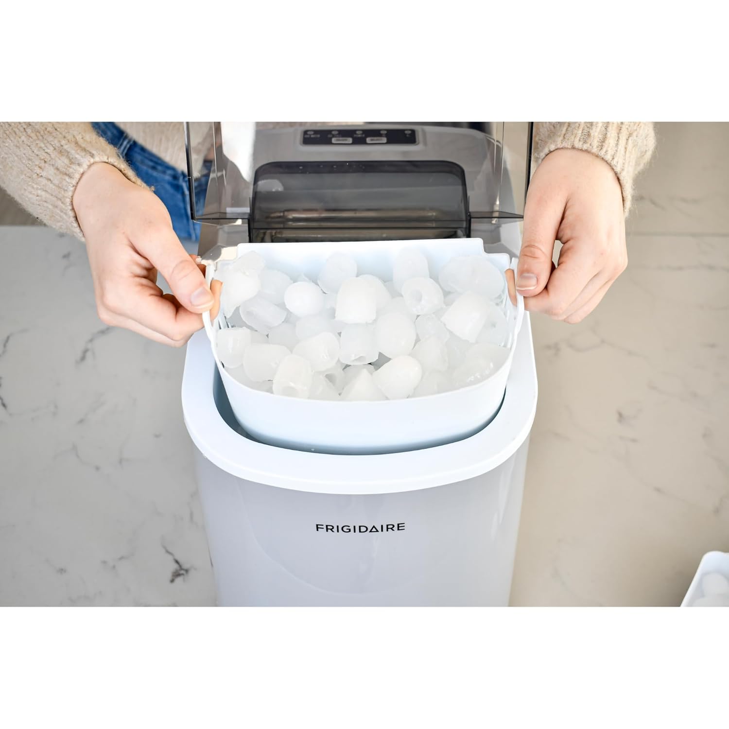 FRIGIDAIRE EFIC189-Silver Compact Ice Maker, 26 lb per Day, Silver