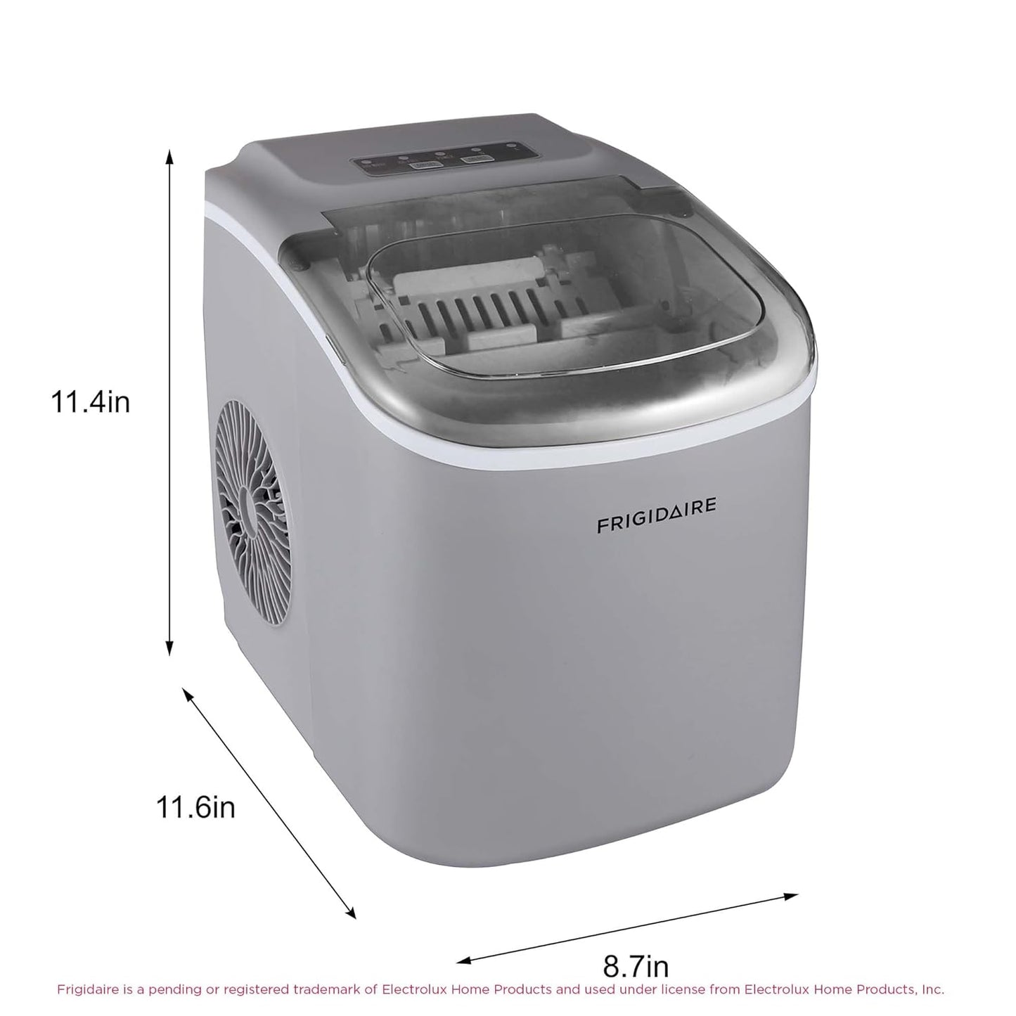 FRIGIDAIRE EFIC189-Silver Compact Ice Maker, 26 lb per Day, Silver