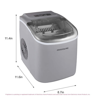 FRIGIDAIRE EFIC189-Silver Compact Ice Maker, 26 lb per Day, Silver