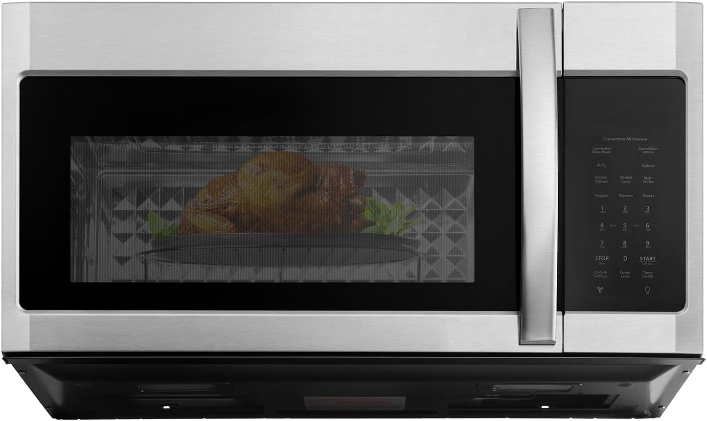 BLACK+DECKER Over the Range Microwave Oven with Air Fryer, Convection, and Bake Modes, 1.5 cu.ft., Stainless Steel, 900 Watts, EC942K6CE-SS