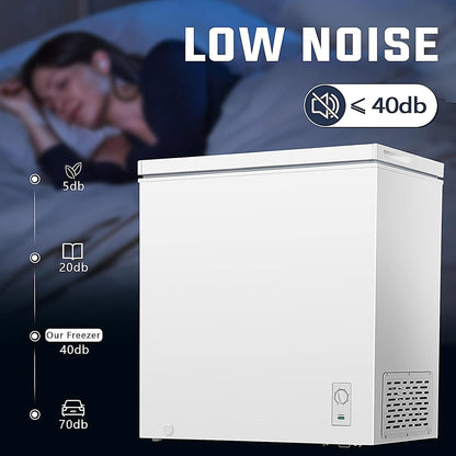 Antarctic Star 7.0 Cu. ft Chest Freezer 6.8℉to -4℉ Free Standing Top open Door Compact Freezer with Adjustable Temperature Defrost Water Drain/Power Saving White
