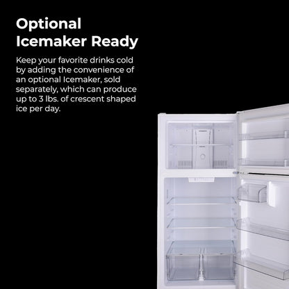 Kenmore 30 in. 18.2 cu. ft. Capacity Refrigerator/Freezer Adjustable Glass Shelving, Humidity Control Crispers, Gallon Door Bins, White