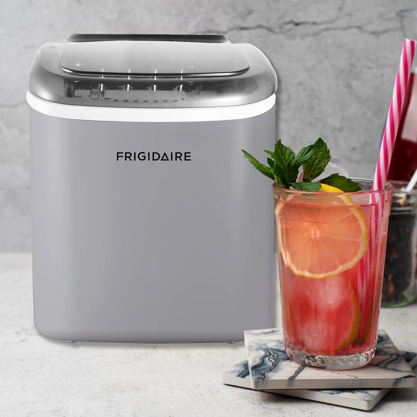 FRIGIDAIRE EFIC189-Silver Compact Ice Maker, 26 lb per Day, Silver