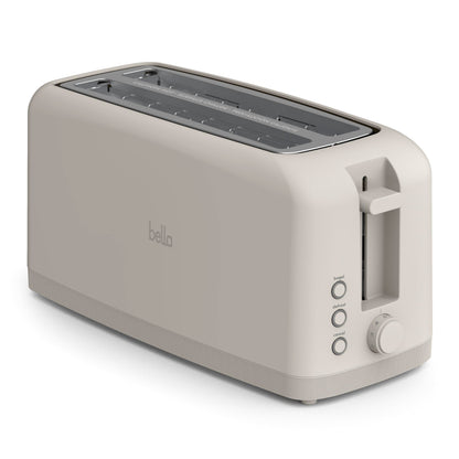 bella 2 Slice Slim Toaster, Fits-anywhere™ Kitchenware, 6 Setting Shade Control with Reheat & Cancel Buttons, Fits sourdough, 10” Long Slot, Anti Jam & Auto Shutoff, 900 Watt, Oatmilk