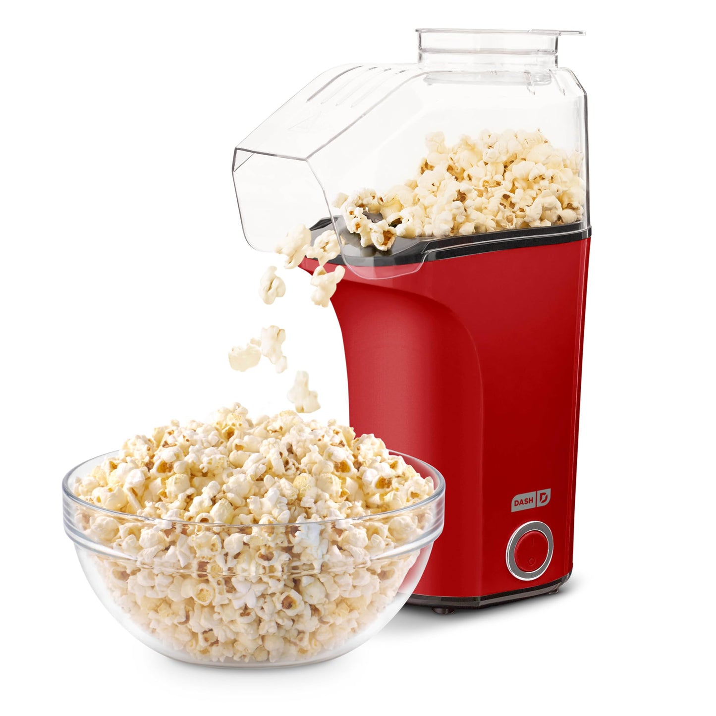 DASH Hot Air Popcorn Popper Maker with Measuring Cup to Portion Popping Corn Kernels + Melt Butter, 16 Cups - Aqua