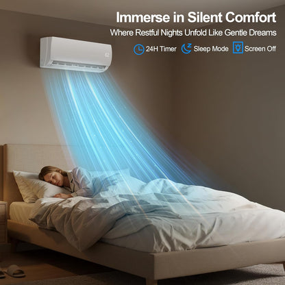 12000 BTU Mini Split AC/Heating System,19 SEER2 110/120V Energy Efficient Ductless Inverter System,Cools Up to 750 Sq.Ft with Pre-Charged Condenser,Heat Pump & Installation Kits