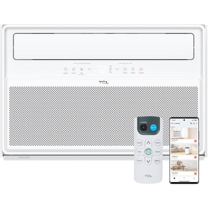 TCL H14W35W 14,000 BTU Smart Window Air Conditioner, AC Unit, Fan & Dehumidifier, 700 Sq. Ft, Remote Control, Compatible with Alexa/Google Assistant, White
