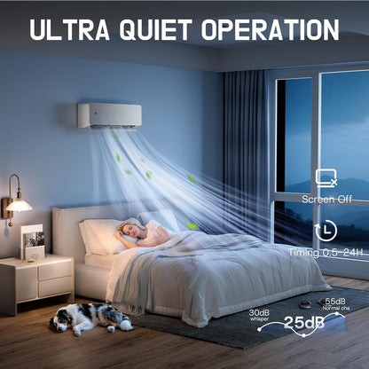 Upstreman 12000 BTU Mini Split Air Conditioner, 115/230V Mini Split AC Unit, Heating system, Energy Efficient Inverter AC, 20 SEER2, Energy Saving, Wifi Enabled, with Mounting Brackets (230V)