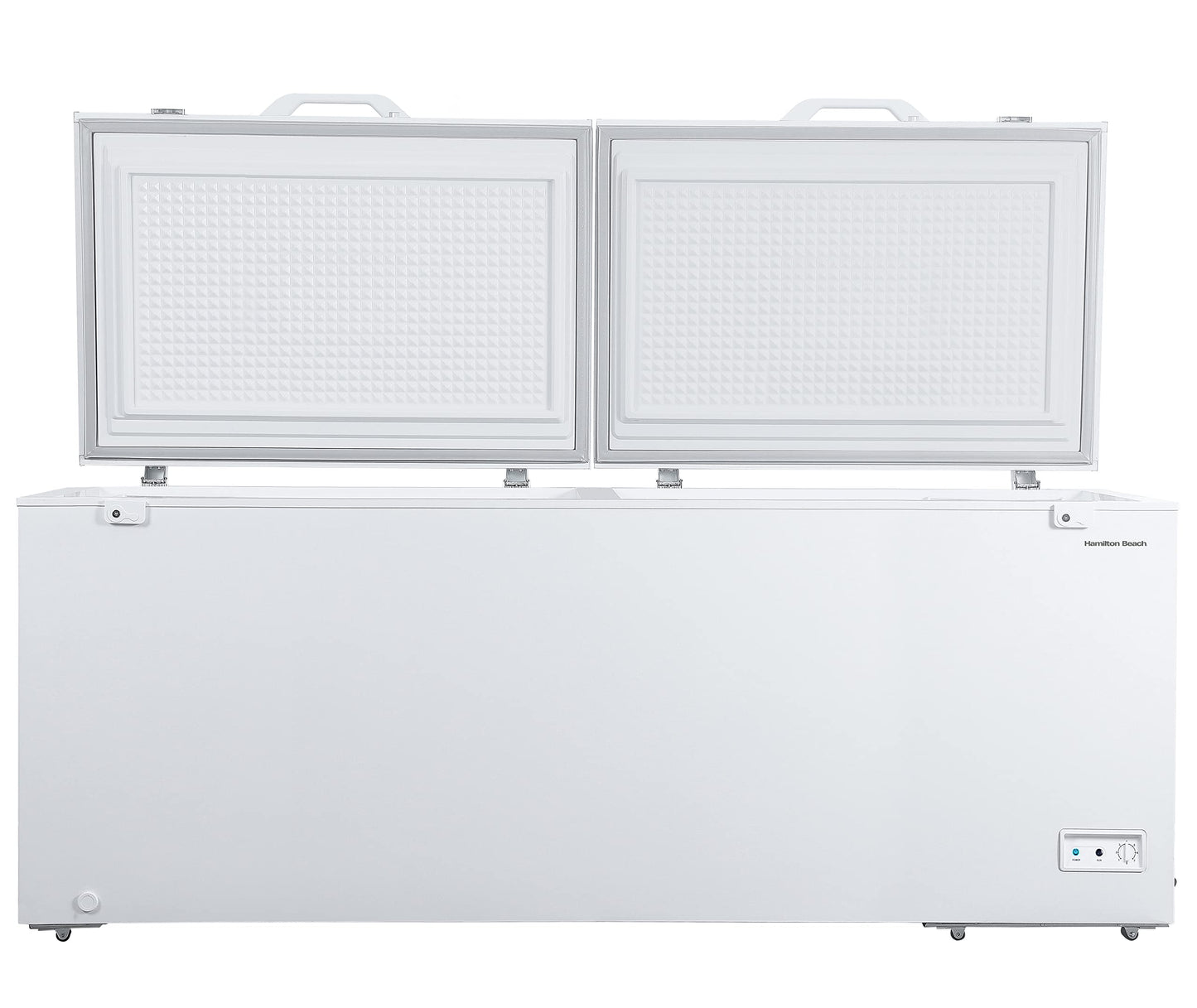 14 cu ft Chest Freezer - White, Large Storage for Families, Space-Saving Flat Back, Front Drain, Garage Ready - By Hamilton Beach