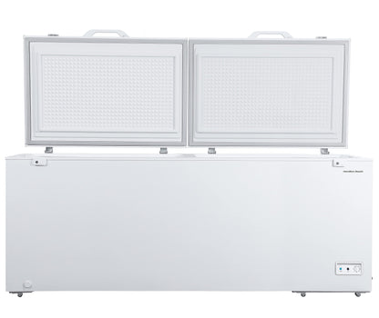 14 cu ft Chest Freezer - White, Large Storage for Families, Space-Saving Flat Back, Front Drain, Garage Ready - By Hamilton Beach
