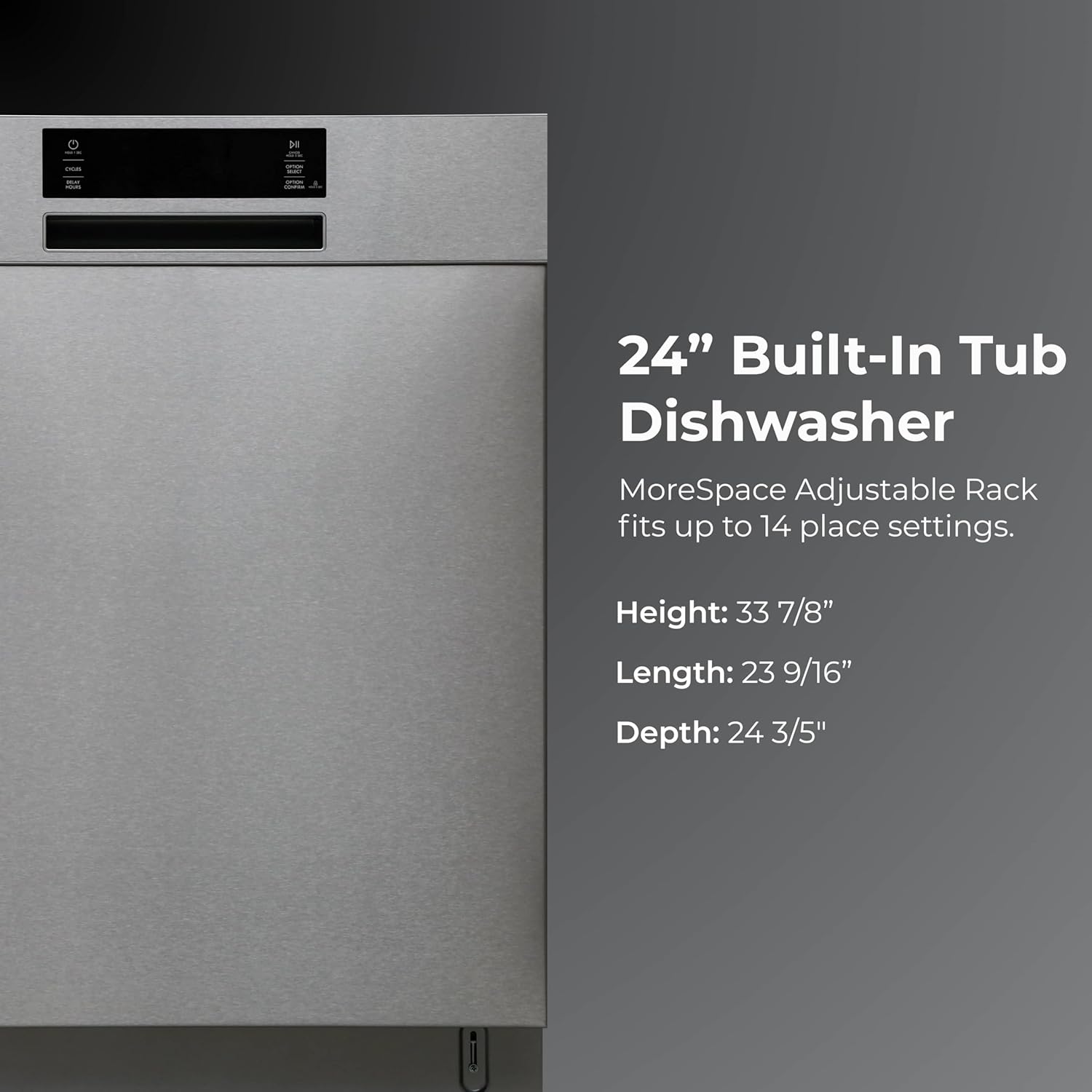 Kenmore 22-14585 24" Built-In Dishwasher - UltraWash, SmartWash, Sanitize Rinse, SmartDry, and Leak Detection - 14 Place Settings - 57 DBA - ENERGY STAR Certified - 24" - Stainless Steel