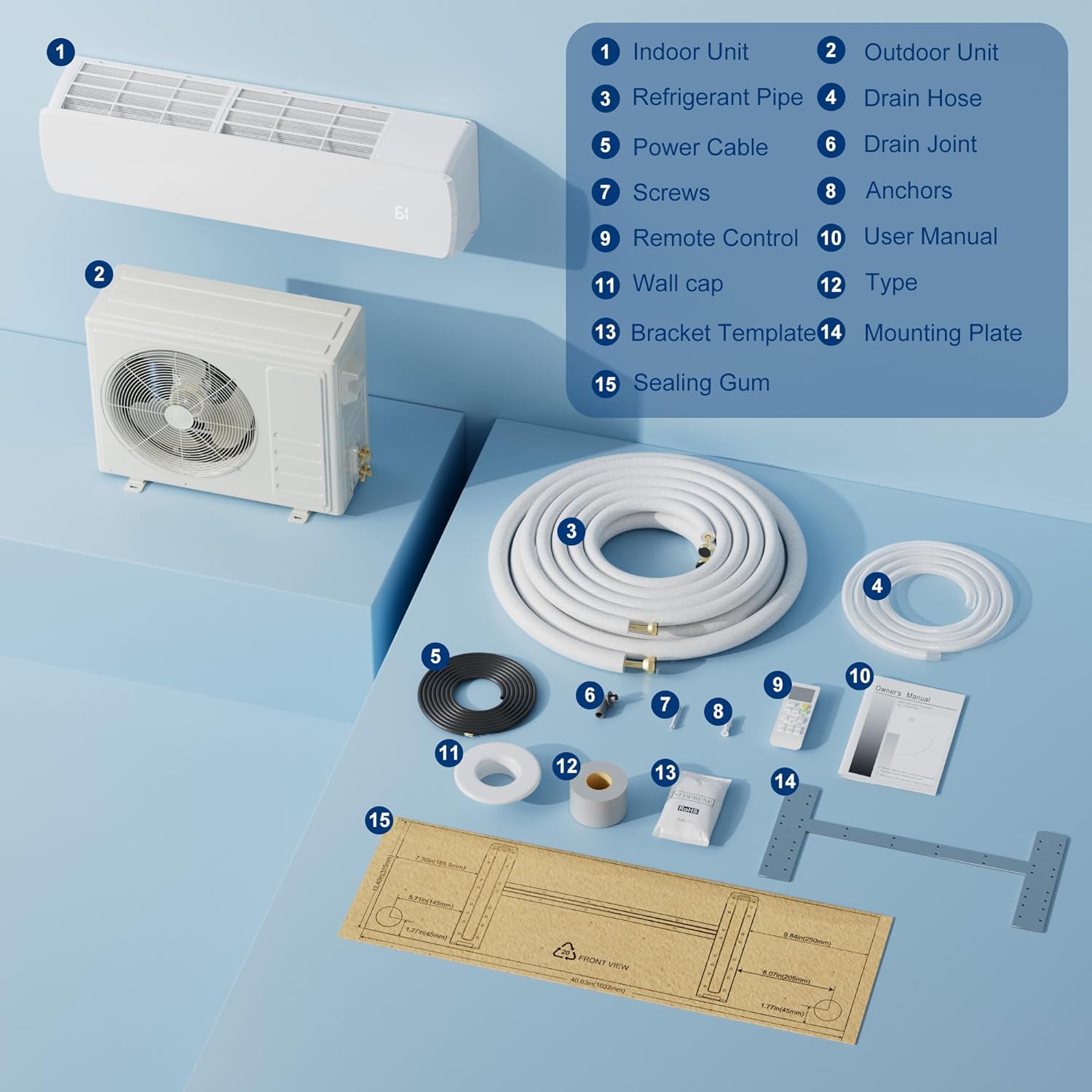 12000 BTU Mini Split AC/Heating System,19 SEER2 110/120V Energy Efficient Ductless Inverter System,Cools Up to 750 Sq.Ft with Pre-Charged Condenser,Heat Pump & Installation Kits