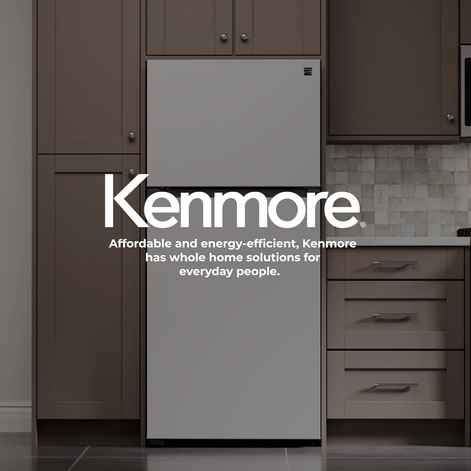 Kenmore 30 in. 18.2 cu. ft. Capacity Refrigerator/Freezer Adjustable Glass Shelving, Humidity Control Crispers, Gallon Door Bins, White