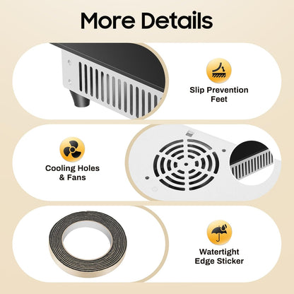 4 Burner Electric Cooktop 110V, 23 Inch Electric Stove Countertop & Built-in, 3000W Ceramic Stove Top with 9 Heating Level, Child Lock, Timer, Hard Wire, No Plug