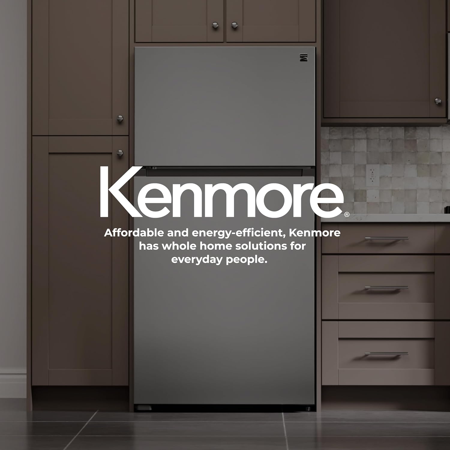 Kenmore 33 in. 20.5 cu. ft. Capacity Refrigerator/Freezer with Full-Width Adjustable Glass Shelving, Humidity Control Crispers, ENERGY STAR Certified, Fingerprint Resistant Stainless Steel