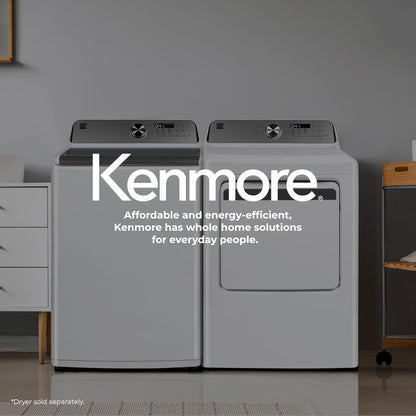 Kenmore 4.5 cu. ft. Top Load Washer with Triple Action Impeller for Tough Dirt & Stains-Reduce Laundry Time with Accela and Express Wash-LED, White