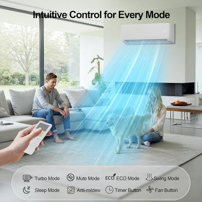 12000 BTU Mini Split AC/Heating System,19 SEER2 110/120V Energy Efficient Ductless Inverter System,Cools Up to 750 Sq.Ft with Pre-Charged Condenser,Heat Pump & Installation Kits